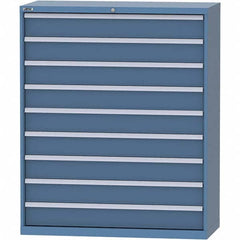 LISTA - 9 Drawer, 99 Compartment Bright Blue Steel Modular Storage Cabinet - Industrial Tool & Supply