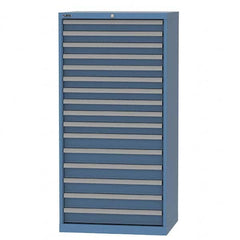 LISTA - 16 Drawer, 93 Compartment Bright Blue Steel Modular Storage Cabinet - Industrial Tool & Supply