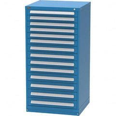 Vidmar - 14 Drawer, 344 Compartment Bright Blue Steel Modular Storage Cabinet - Industrial Tool & Supply