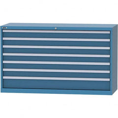 LISTA - 7 Drawer, 84 Compartment Bright Blue Steel Modular Storage Cabinet - Industrial Tool & Supply