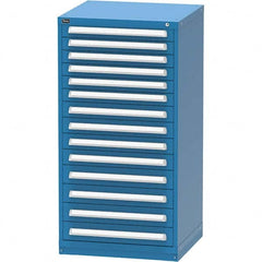 Vidmar - 14 Drawer, 124 Compartment Bright Blue Steel Modular Storage Cabinet - Industrial Tool & Supply