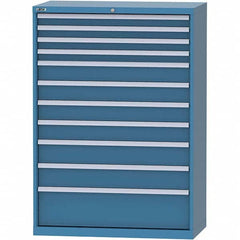 LISTA - 11 Drawer, 84 Compartment Bright Blue Steel Modular Storage Cabinet - Industrial Tool & Supply