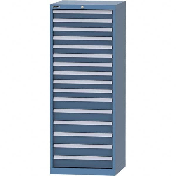 LISTA - 16 Drawer, 84 Compartment Bright Blue Steel Modular Storage Cabinet - Industrial Tool & Supply