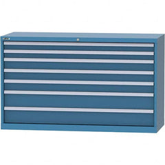 LISTA - 7 Drawer, 84 Compartment Bright Blue Steel Modular Storage Cabinet - Industrial Tool & Supply