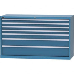 LISTA - 7 Drawer, 84 Compartment Bright Blue Steel Modular Storage Cabinet - Industrial Tool & Supply