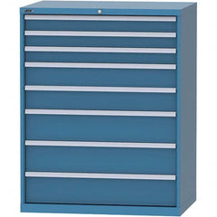 LISTA - 8 Drawer, 99 Compartment Bright Blue Steel Modular Storage Cabinet - Industrial Tool & Supply