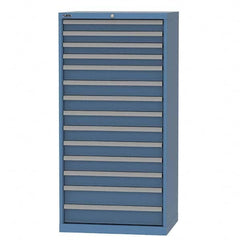 LISTA - 14 Drawer, 93 Compartment Bright Blue Steel Modular Storage Cabinet - Industrial Tool & Supply