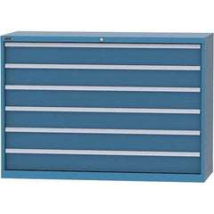 LISTA - 6 Drawer, 84 Compartment Bright Blue Steel Modular Storage Cabinet - Industrial Tool & Supply