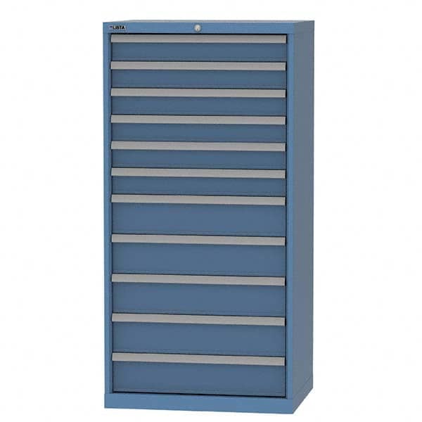 LISTA - 11 Drawer, 93 Compartment Bright Blue Steel Modular Storage Cabinet - Industrial Tool & Supply