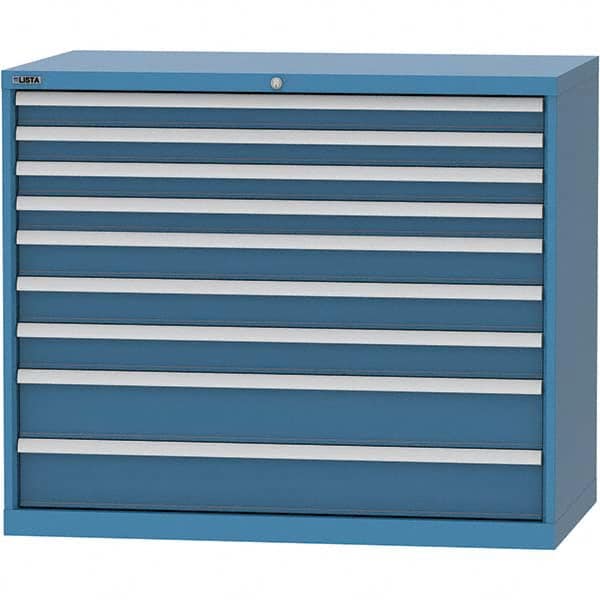LISTA - 9 Drawer, 99 Compartment Bright Blue Steel Modular Storage Cabinet - Industrial Tool & Supply