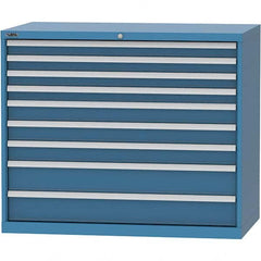 LISTA - 9 Drawer, 99 Compartment Bright Blue Steel Modular Storage Cabinet - Industrial Tool & Supply