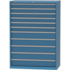 LISTA - 11 Drawer, 84 Compartment Bright Blue Steel Modular Storage Cabinet - Industrial Tool & Supply
