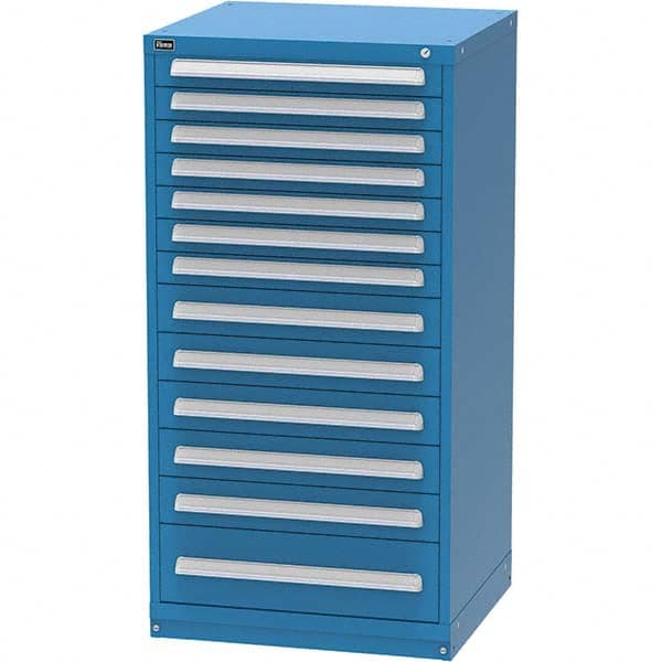 Vidmar - 13 Drawer, 344 Compartment Bright Blue Steel Modular Storage Cabinet - Industrial Tool & Supply