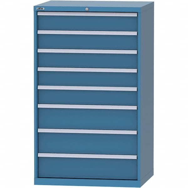 LISTA - 8 Drawer, 84 Compartment Bright Blue Steel Modular Storage Cabinet - Industrial Tool & Supply