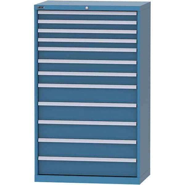 LISTA - 12 Drawer, 84 Compartment Bright Blue Steel Modular Storage Cabinet - Industrial Tool & Supply