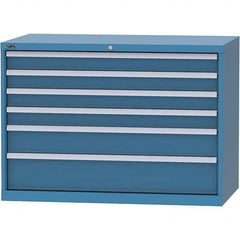 LISTA - 6 Drawer, 99 Compartment Bright Blue Steel Modular Storage Cabinet - Industrial Tool & Supply
