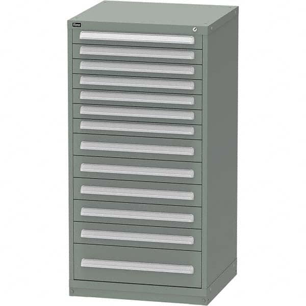 Vidmar - 13 Drawer, 45 Compartment Vidmar Green Steel Modular Storage Cabinet - Industrial Tool & Supply