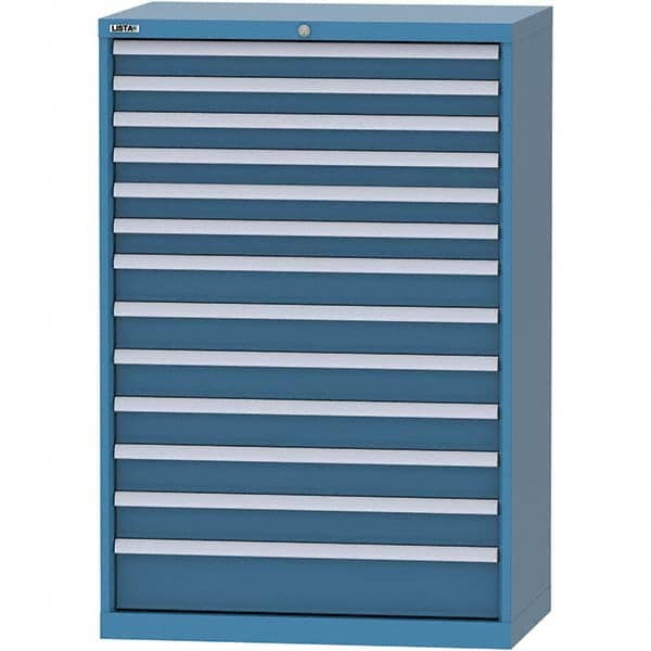 LISTA - 13 Drawer, 84 Compartment Bright Blue Steel Modular Storage Cabinet - Industrial Tool & Supply