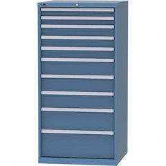 LISTA - 10 Drawer, 124 Compartment Bright Blue Steel Modular Storage Cabinet - Industrial Tool & Supply