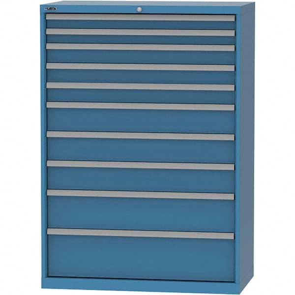 LISTA - 10 Drawer, 84 Compartment Bright Blue Steel Modular Storage Cabinet - Industrial Tool & Supply