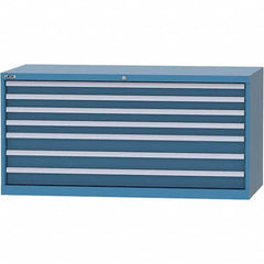 LISTA - 7 Drawer, 84 Compartment Bright Blue Steel Modular Storage Cabinet - Industrial Tool & Supply