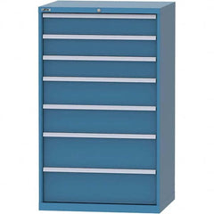 LISTA - 7 Drawer, 84 Compartment Bright Blue Steel Modular Storage Cabinet - Industrial Tool & Supply