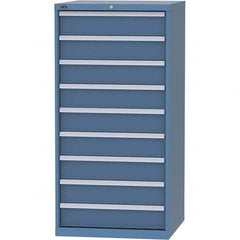 LISTA - 9 Drawer, 124 Compartment Bright Blue Steel Modular Storage Cabinet - Industrial Tool & Supply