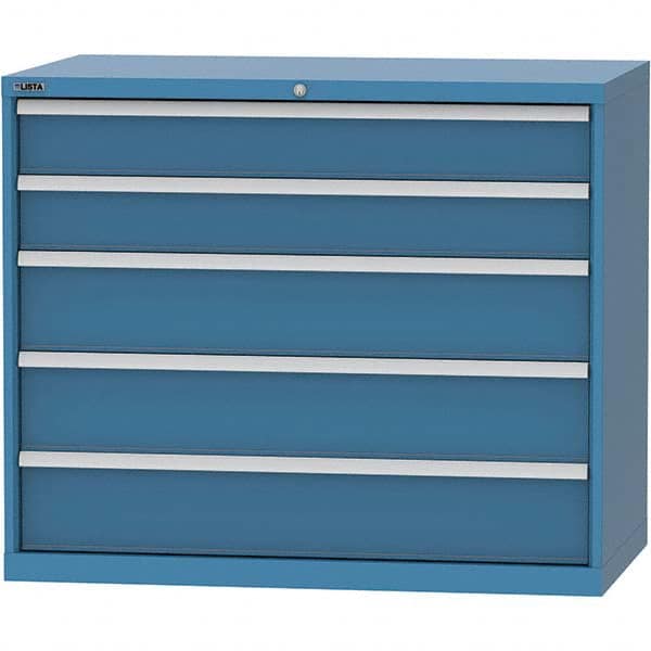 LISTA - 5 Drawer, 99 Compartment Bright Blue Steel Modular Storage Cabinet - Industrial Tool & Supply