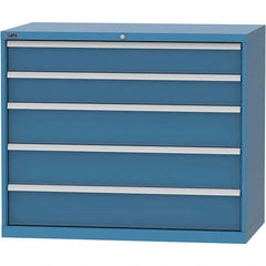 LISTA - 5 Drawer, 99 Compartment Bright Blue Steel Modular Storage Cabinet - Industrial Tool & Supply