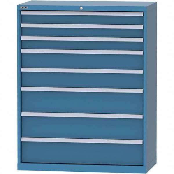 LISTA - 8 Drawer, 84 Compartment Bright Blue Steel Modular Storage Cabinet - Industrial Tool & Supply