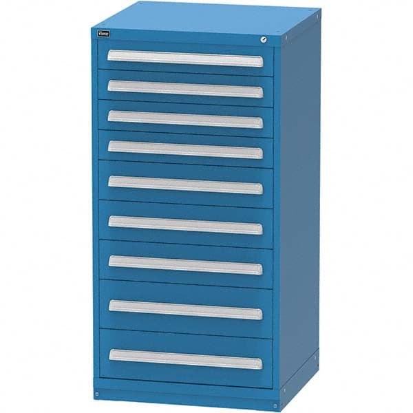Vidmar - 9 Drawer, 124 Compartment Bright Blue Steel Modular Storage Cabinet - Industrial Tool & Supply