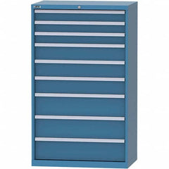 LISTA - 9 Drawer, 84 Compartment Bright Blue Steel Modular Storage Cabinet - Industrial Tool & Supply