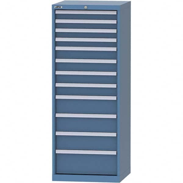 LISTA - 12 Drawer, 84 Compartment Bright Blue Steel Modular Storage Cabinet - Industrial Tool & Supply
