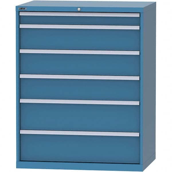 LISTA - 6 Drawer, 99 Compartment Bright Blue Steel Modular Storage Cabinet - Industrial Tool & Supply