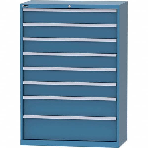 LISTA - 8 Drawer, 84 Compartment Bright Blue Steel Modular Storage Cabinet - Industrial Tool & Supply