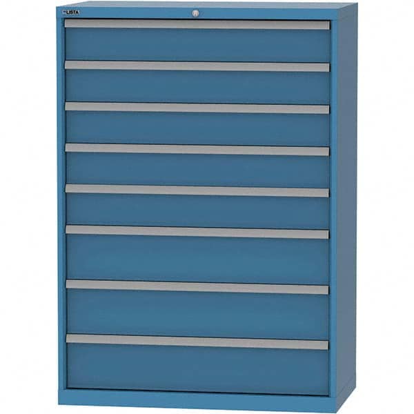 LISTA - 8 Drawer, 84 Compartment Bright Blue Steel Modular Storage Cabinet - Industrial Tool & Supply