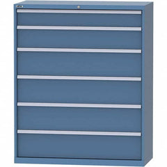 LISTA - 6 Drawer, 99 Compartment Bright Blue Steel Modular Storage Cabinet - Industrial Tool & Supply