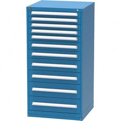 Vidmar - 11 Drawer, 45 Compartment Bright Blue Steel Modular Storage Cabinet - Industrial Tool & Supply