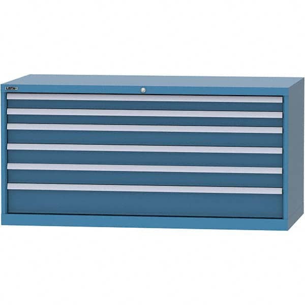 LISTA - 6 Drawer, 84 Compartment Bright Blue Steel Modular Storage Cabinet - Industrial Tool & Supply