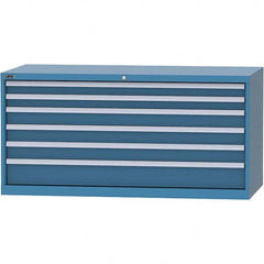 LISTA - 6 Drawer, 84 Compartment Bright Blue Steel Modular Storage Cabinet - Industrial Tool & Supply