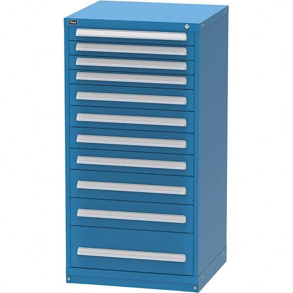 Vidmar - 11 Drawer, 60 Compartment Bright Blue Steel Modular Storage Cabinet - Industrial Tool & Supply