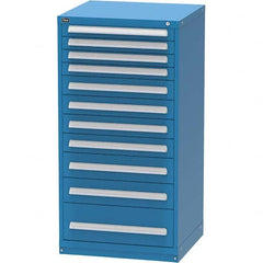 Vidmar - 11 Drawer, 60 Compartment Bright Blue Steel Modular Storage Cabinet - Industrial Tool & Supply