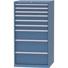 LISTA - 9 Drawer, 45 Compartment Bright Blue Steel Modular Storage Cabinet - Industrial Tool & Supply