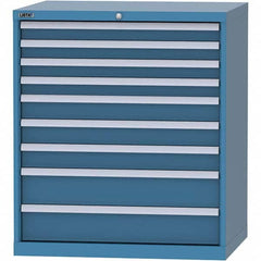 LISTA - 9 Drawer, 84 Compartment Bright Blue Steel Modular Storage Cabinet - Industrial Tool & Supply
