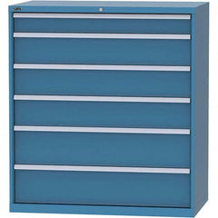 LISTA - 6 Drawer, 159 Compartment Bright Blue Steel Modular Storage Cabinet - Industrial Tool & Supply