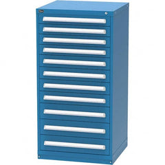 Vidmar - 11 Drawer, 124 Compartment Bright Blue Steel Modular Storage Cabinet - Industrial Tool & Supply