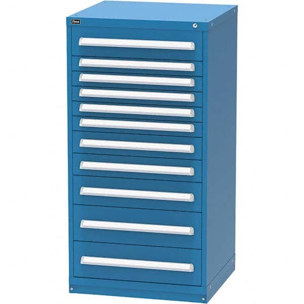 Vidmar - 11 Drawer, 60 Compartment Bright Blue Steel Modular Storage Cabinet - Industrial Tool & Supply