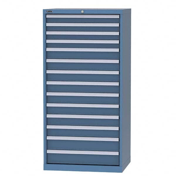 LISTA - 12 Drawer, 93 Compartment Bright Blue Steel Modular Storage Cabinet - Industrial Tool & Supply