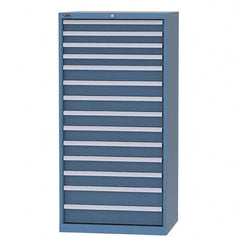 LISTA - 12 Drawer, 93 Compartment Bright Blue Steel Modular Storage Cabinet - Industrial Tool & Supply