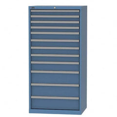 LISTA - 12 Drawer, 93 Compartment Bright Blue Steel Modular Storage Cabinet - Industrial Tool & Supply